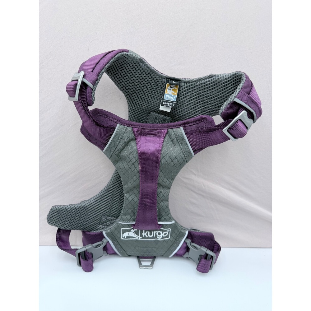 Kurgo Journey Air Dog Harness Purple Gray Padded Reflective Hiking Size L